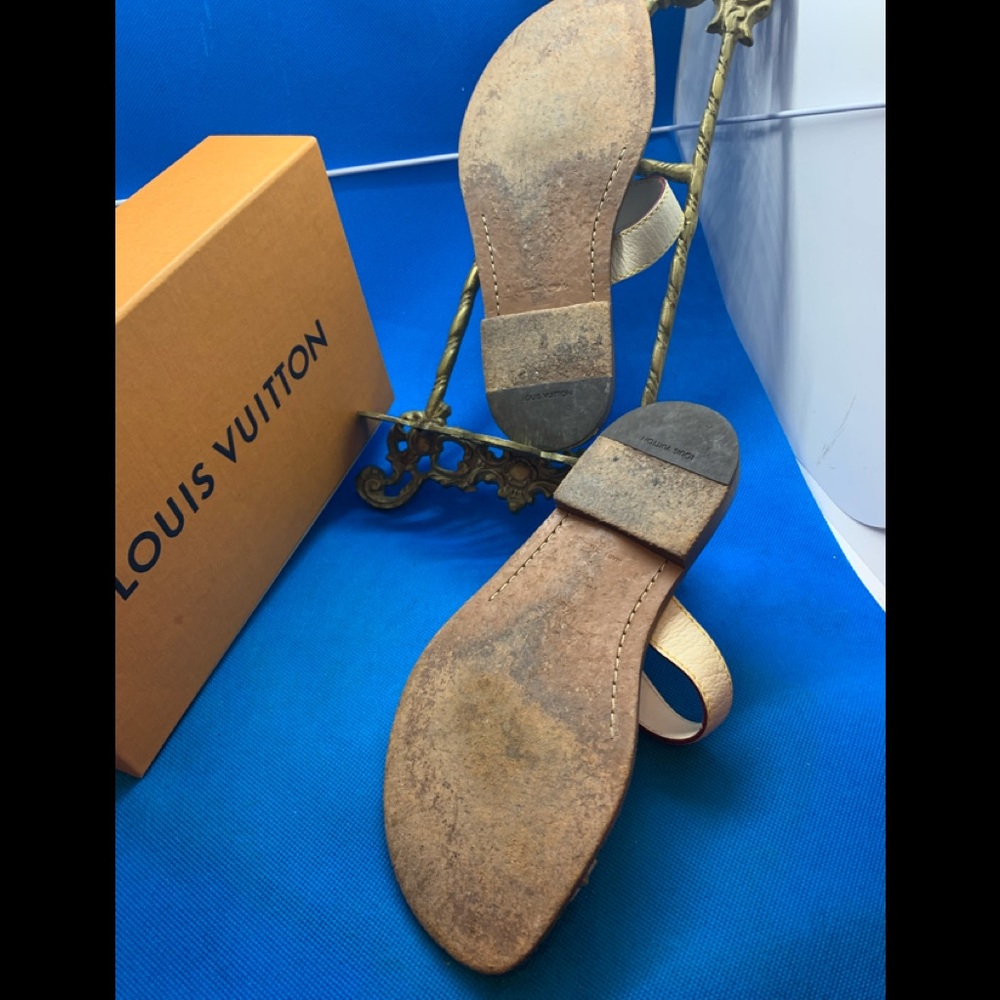 LV Louis Vuitton rare leather sandals 35 - Picture 9 of 16